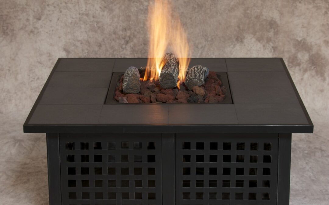 Large Grey Slate Propane Fire Pit