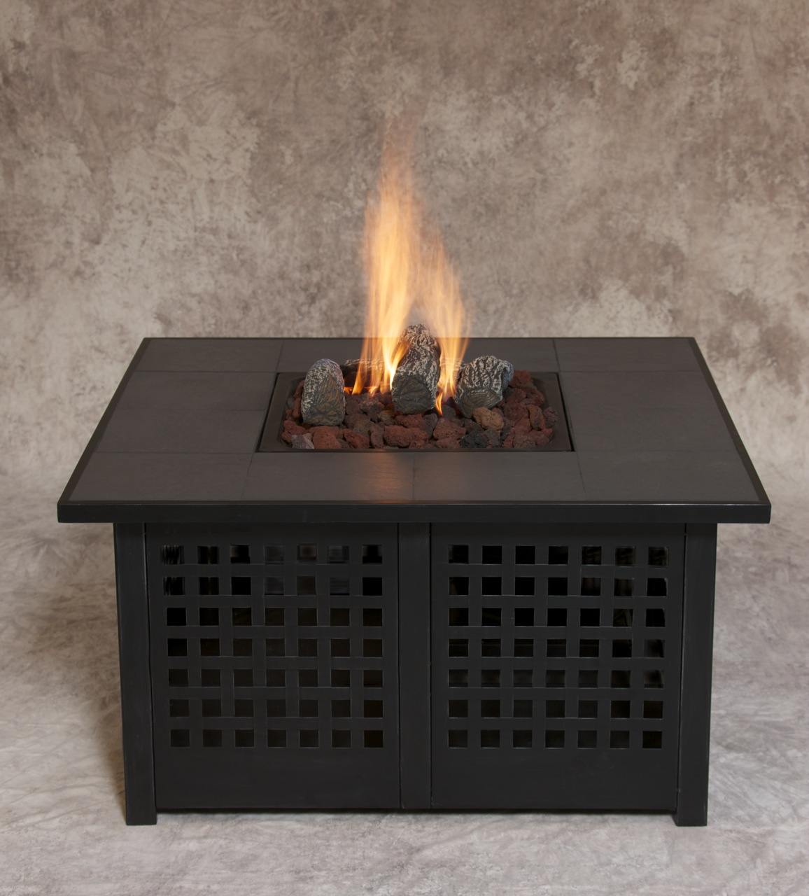 Large Grey Slate Propane Fire Pit